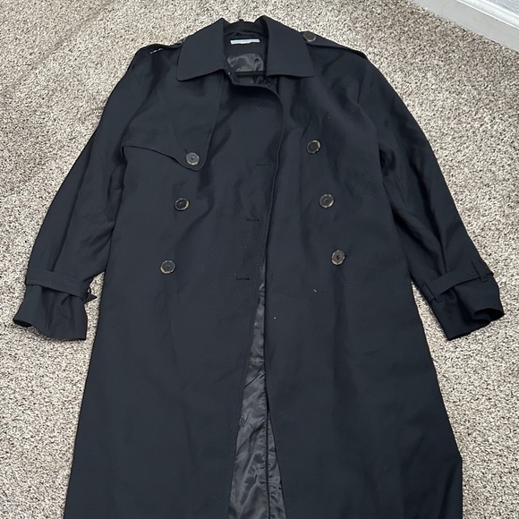 H&M Black double breasted Trench Coat size L - Picture 14 of 15